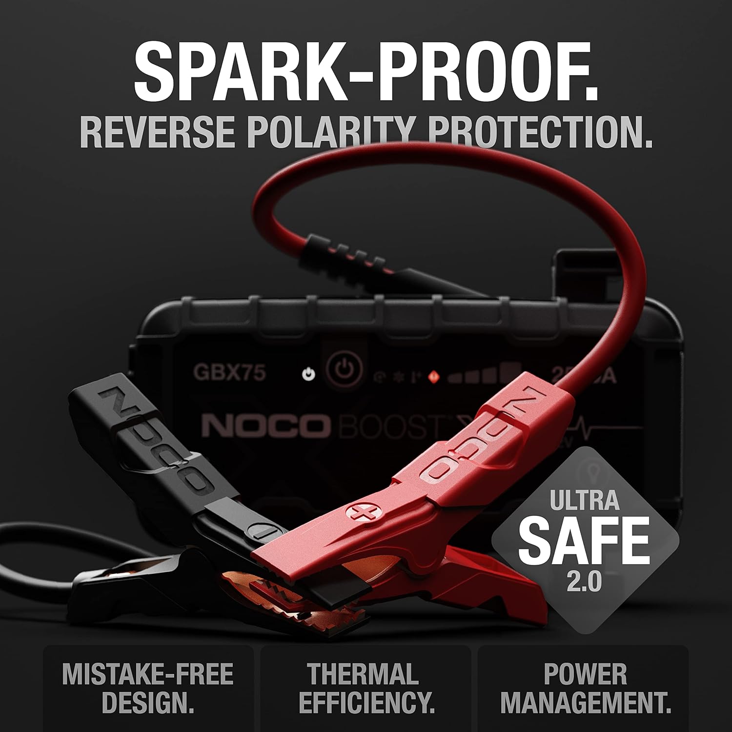 NOCO Boost X GBX75: 2500A UltraSafe Jump Starter – 12V Lithium Battery Booster Pack, Portable Jump Box, Power Bank & Jumper Cables - for 8.5L Gas and 6.5L Diesel Engines - Image 4
